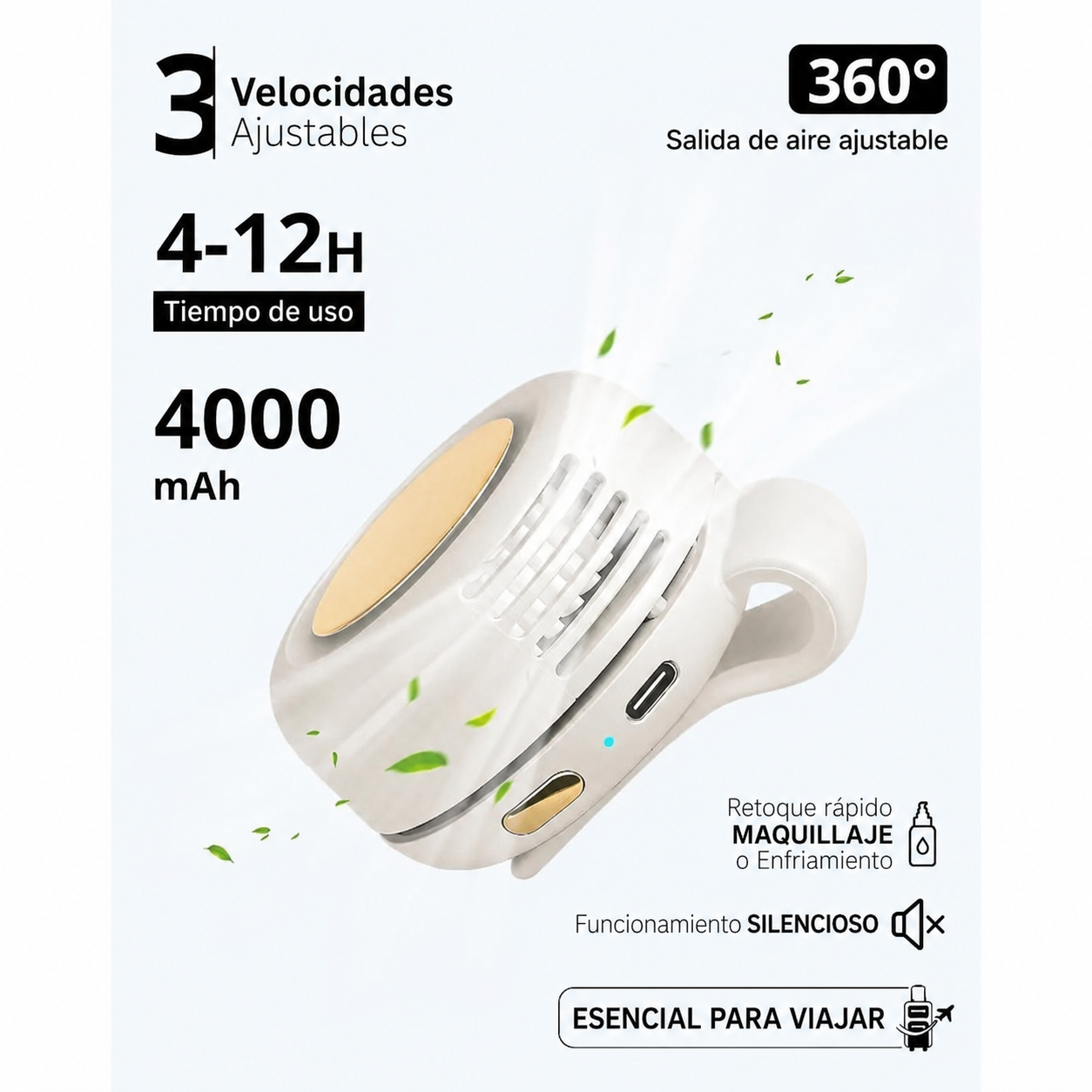 Mini Ventilador Portátil Silencioso